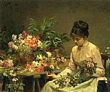 Victor Gabriel Gilbert Canvas Paintings - The Flower Seller
